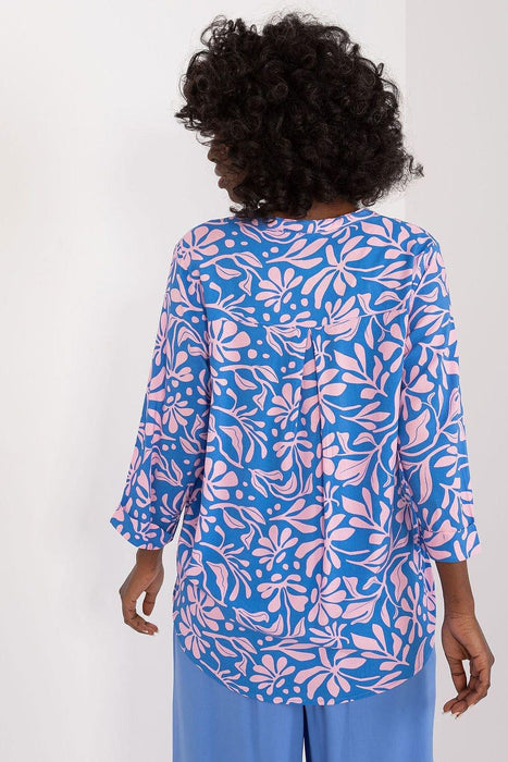 Vibrant Viscose Blouse with Elegant Decorative Button