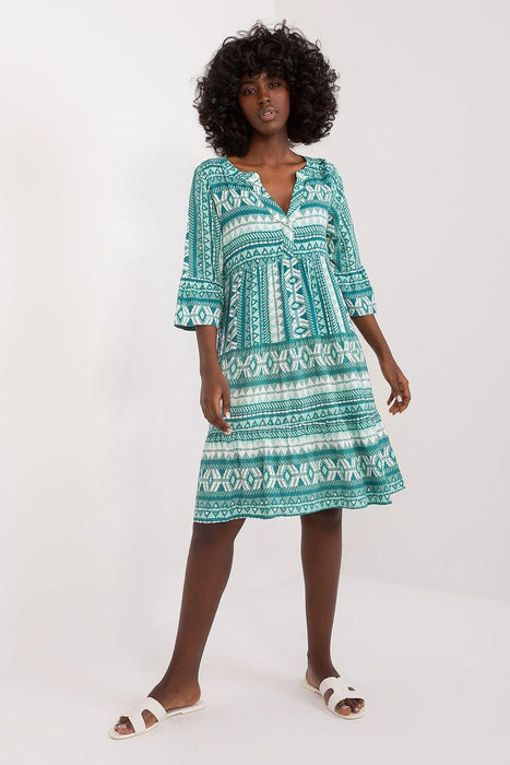 Trendy Viscose Midi Dress with Distinctive Pattern