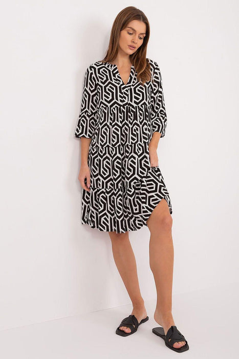 Trendy Viscose Midi Dress with Distinctive Pattern