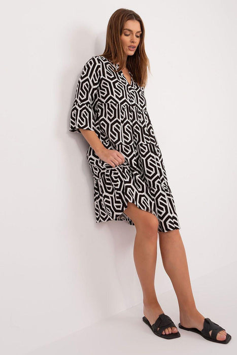 Trendy Viscose Midi Dress with Distinctive Pattern