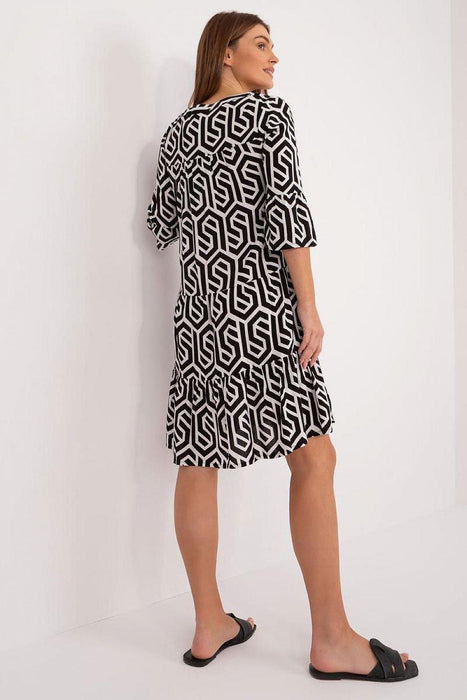 Trendy Viscose Midi Dress with Distinctive Pattern