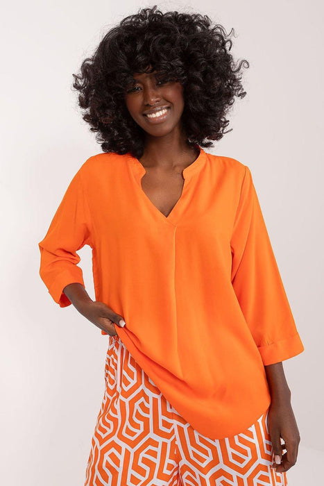 Chic V-Neck Viscose Blouse for Effortless Elegance