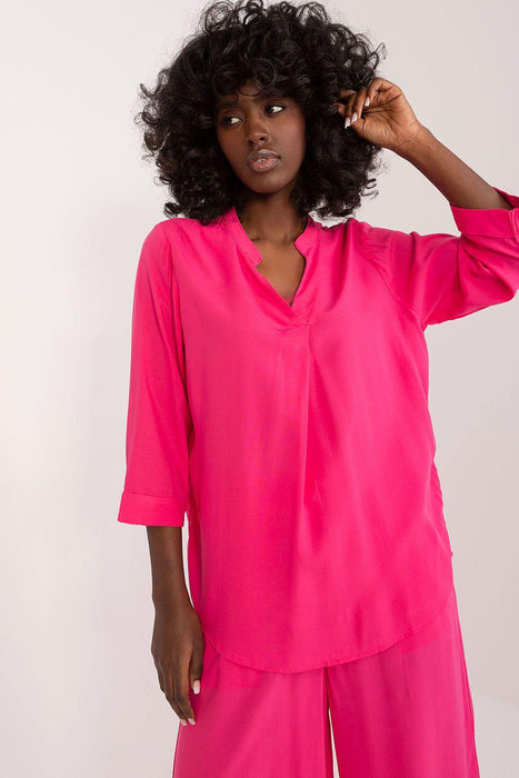 Chic V-Neck Viscose Blouse for Effortless Elegance