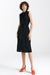 Elegant Sleeveless Midi Shirt Dress with Snap Fastening