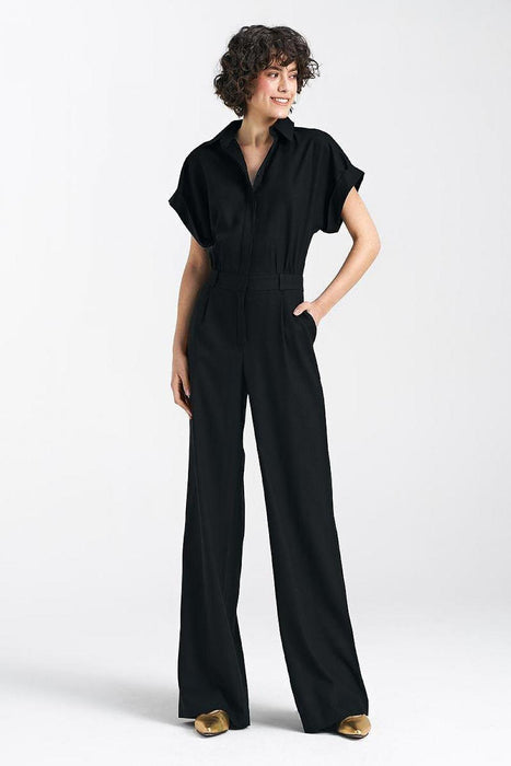 Elegant Linen-Viscose Blend Jumpsuit