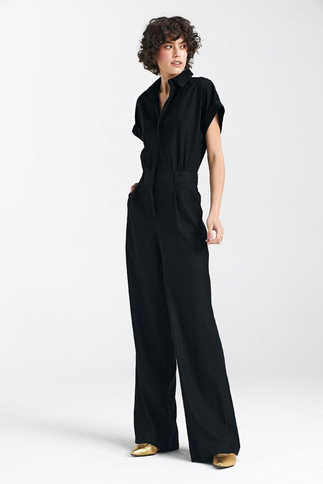 Elegant Linen-Viscose Blend Jumpsuit