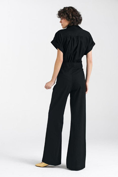 Elegant Linen-Viscose Blend Jumpsuit