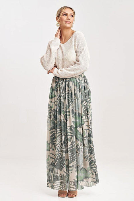 Sophisticated Ruched Mesh Maxi Skirt