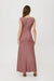 Sophisticated Metallic Thread Evening Dress with Dramatic High Slit