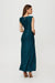 Glamorous Metallic Thread Evening Gown with High Slit