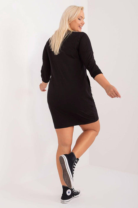 Chic Functional Plus Size Cotton Dress for Everyday Wear