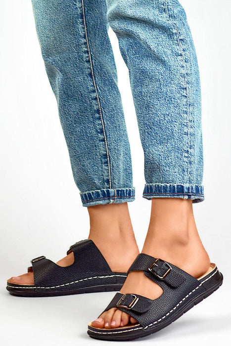 Sustainable Chic Leather Platform Slides for Effortless Summer Style