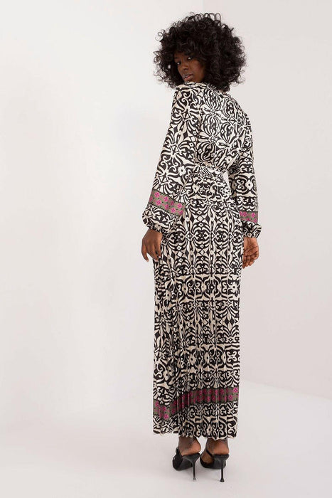 Vibrant Print Envelope Neckline Maxi Dress - Elegant Feminine Style