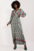 Vibrant Print Envelope Neckline Maxi Dress - Elegant Feminine Style