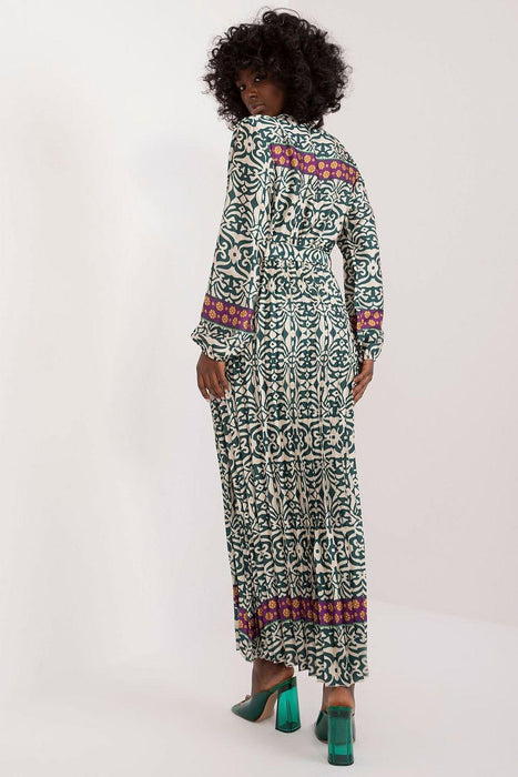 Vibrant Print Envelope Neckline Maxi Dress - Elegant Feminine Style