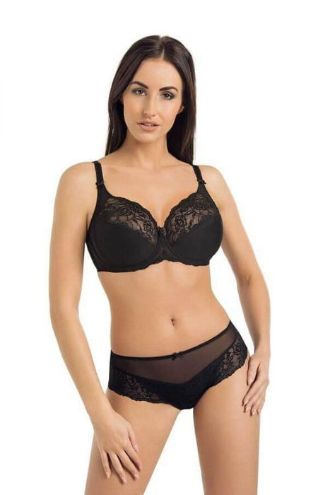 Lace-Trimmed High-Waisted Underwire Bra with Charming Bow Accents