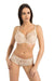 Chic Beige Lace Underwire Victoria Bra with Floral Design