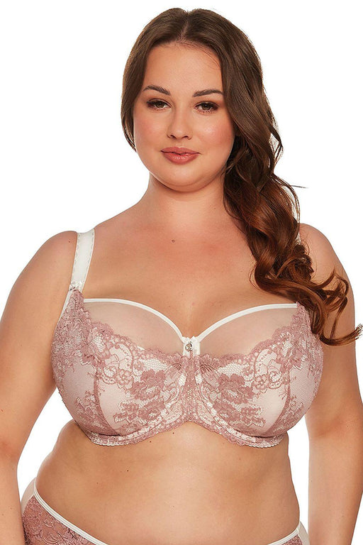 Luxurious Pink Lace Bra with Supreme Support for Curvy Figures