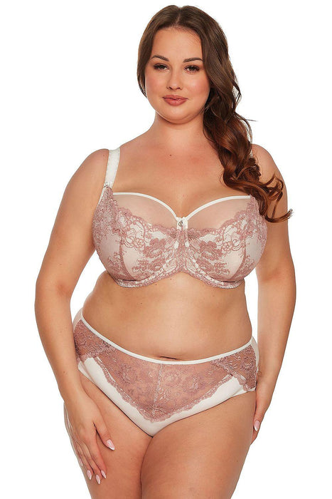 Luxurious Pink Lace Bra with Supreme Support for Curvy Figures