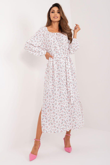 Vintage Floral Viscose Maxi Day Dress