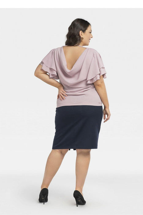 Sophisticated Plus Size V-Neck Blouse by Karko