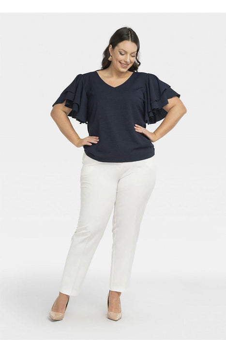 Elegant Plus Size V-Neck Blouse by Karko