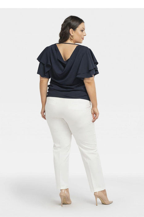 Sophisticated Plus Size V-Neck Blouse by Karko