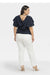 Sophisticated Plus Size V-Neck Blouse by Karko