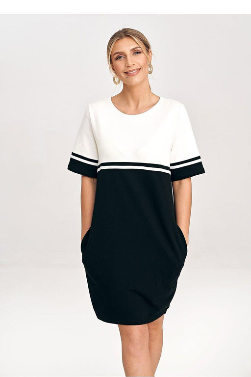 Chic Cotton Belted Mini Dress with Functional Pockets