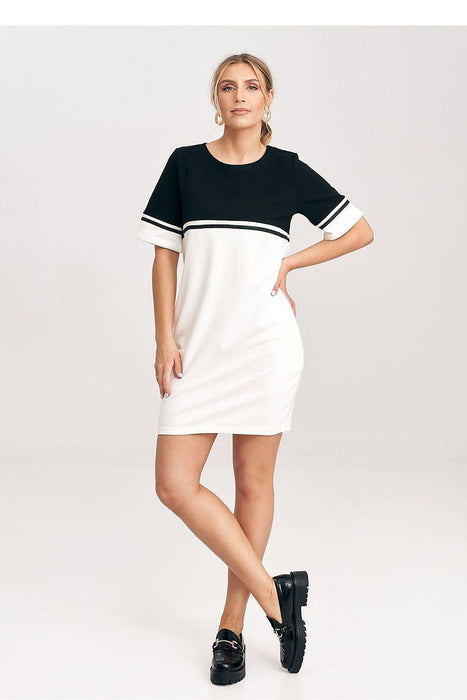 Chic Cotton Belted Mini Dress with Functional Pockets