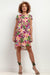 Chic Viscose Midi Dress with Distinctive Pattern Accents