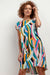 Chic Viscose Midi Dress with Distinctive Pattern Accents