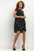 Chic Viscose Midi Dress with Distinctive Pattern Accents