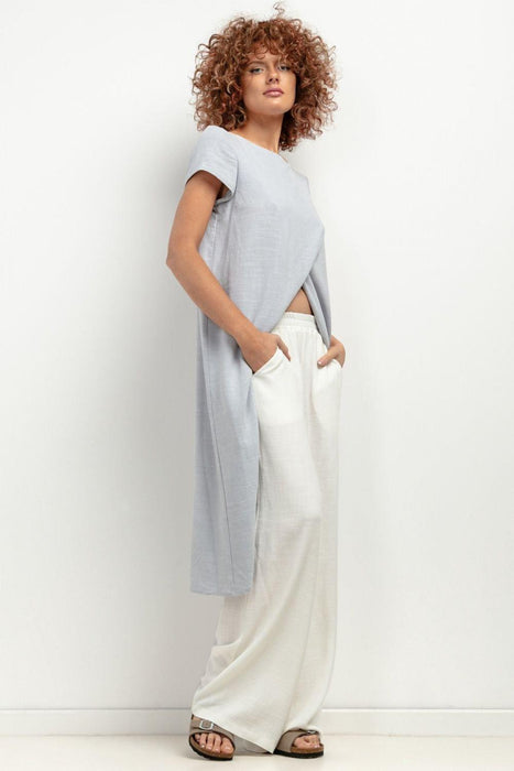 Breezy Viscose and Linen Summer Tunic - Ethereal Charm