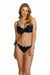 Lupo Line Classic Black Swim Bottoms with Chic White Polka Dot Trim - Women's Swimwear