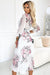 Charming Pink Floral Chiffon Midi Dress - Exquisite European Craftsmanship