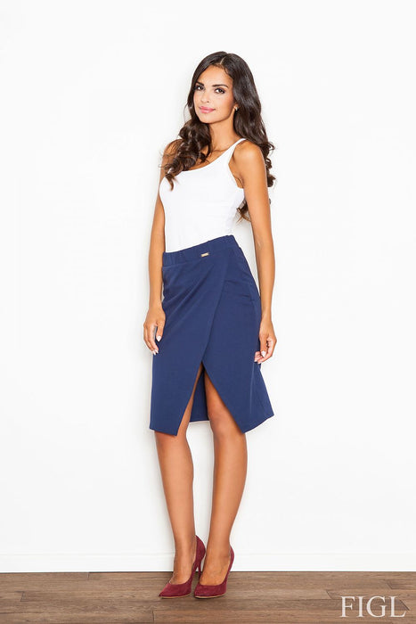 Chic Cotton Midi Skirt with Side Slit - The Ideal Combination of Style and Ease