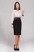 Chic Charcoal Gray Satin Pencil Skirt with Stylish Back Closure