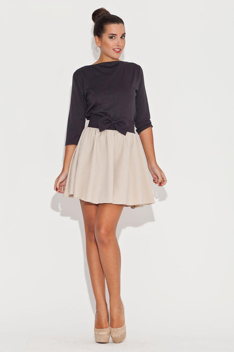 Charming Bow-Embellished Flared Mini Skirt