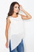 Elegant Logo-Embellished Sleeveless Blouse with Asymmetrical Hem