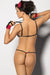 Sultry Scarlet Mesh Intimates Set with Blindfold and Cuffs