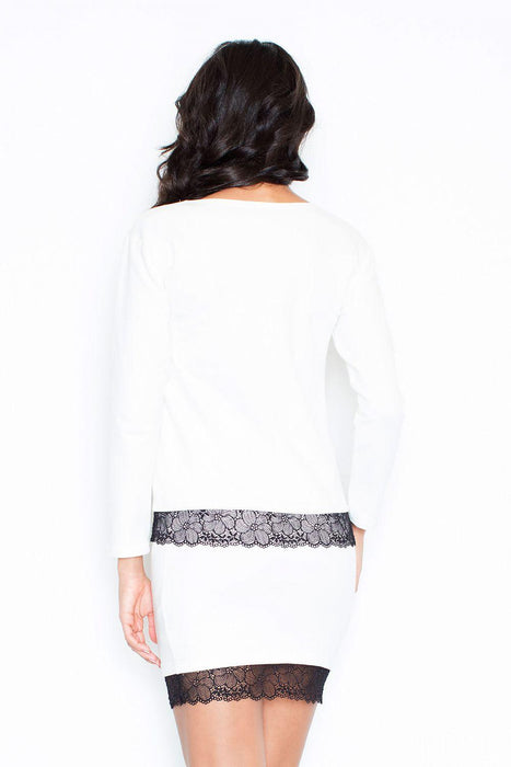 Luxe Lace-Detail Sweatshirt Top for Chic Elegance