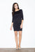 Enhanced Silhouette Knee-Length Dress with Buffet Sleeves