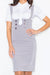 Elegant High Waist Pencil Skirt with Button Embellishments and Detachable Suspenders