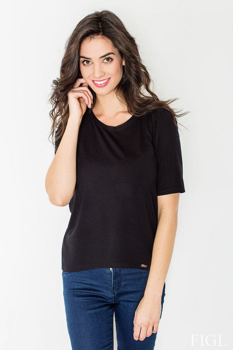 Chic Asymmetrical Blouse with Unique Draped Back Design