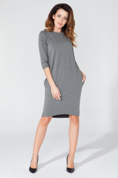 Chic Knitted Tuba Dress with Practical Pockets - Stylish Everyday Wear