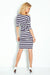 Chic Striped Viscose Daydress with Elegant 3/4 Sleeves