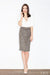 Chic Suede-Inspired Pencil Skirt with Unique Fastening Feature