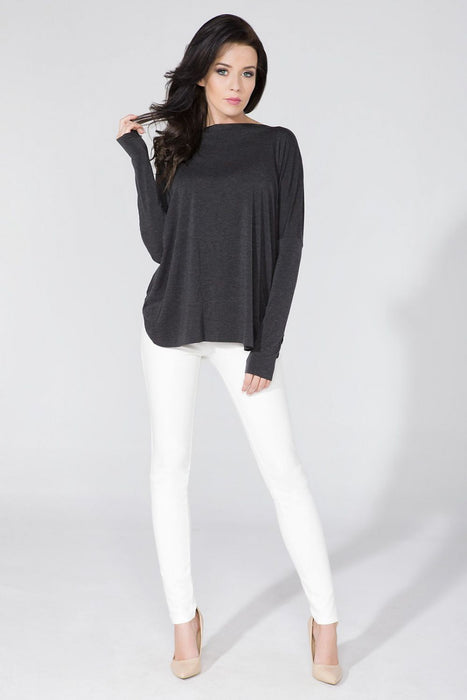 Versatile Reversible Knit Top with Raw Edge Finish