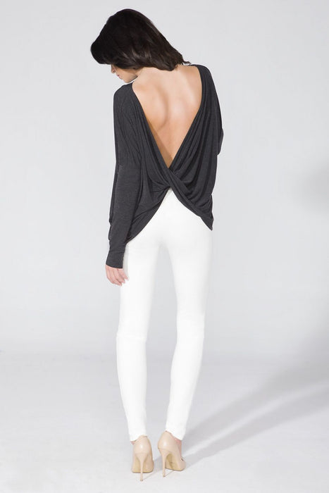 Versatile Reversible Knit Top with Raw Edge Finish